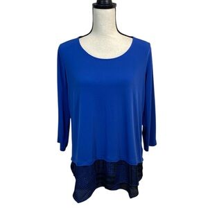 Susan Graver Royal Blue Jersey Top Size MP